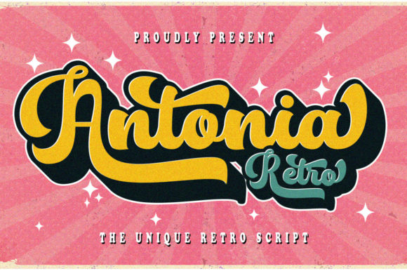 Antonia Retro: A Bold 60s Script Font for Handmade Labels & Printables